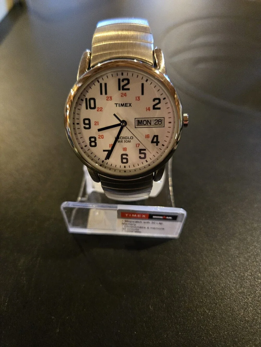 Timex White Dial Watch with Silver-Tone Bracelet Easy To Read.